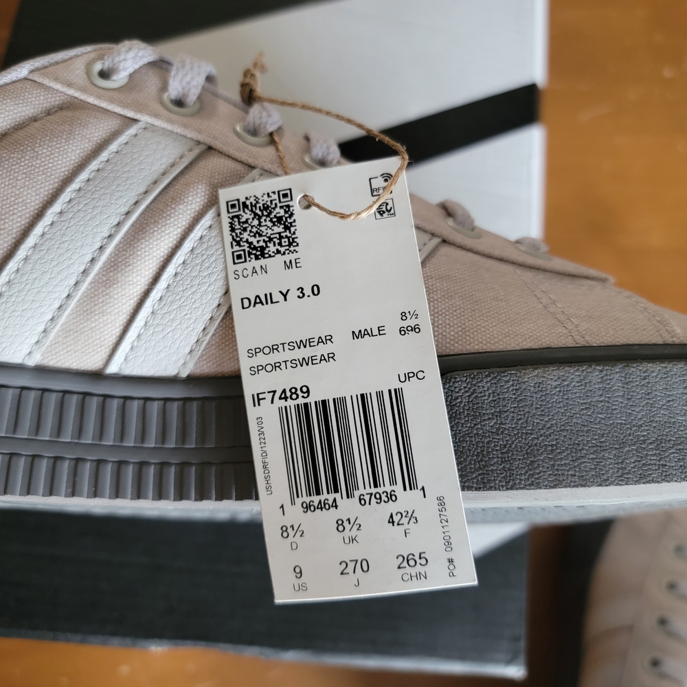 Adidas Daily 3.0 Gray/Lemon Mens Size 9 NWT - Picture 10 of 12